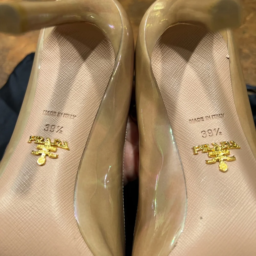 Prada Pointy Toe Pump (Women), Color: Sabbia Patent - Picture 6 of 10